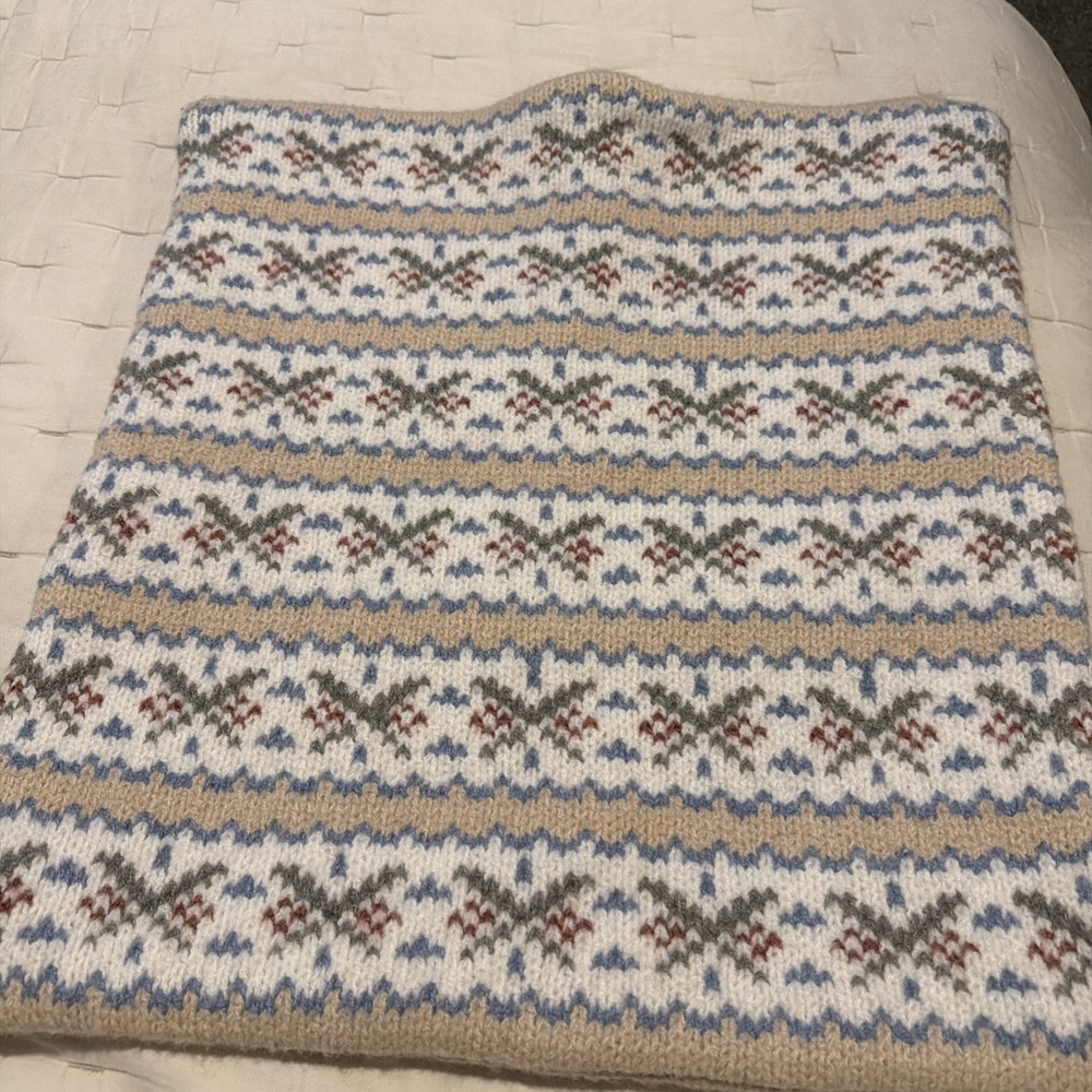 Pottery Barn Fair Isle Pillow Cover Easter/Valentines/Country Beige 20 X 20" - Picture 2 of 5